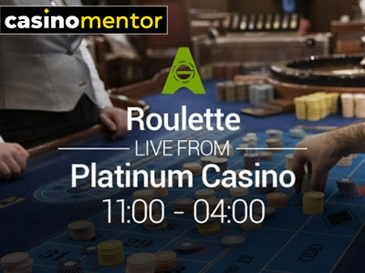 Roulette live from Platinum Casino