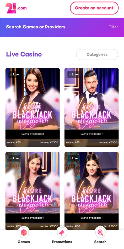 Live Casino Mobile