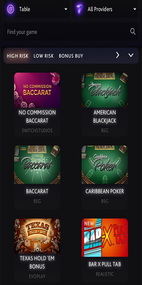 Table Games Mobile