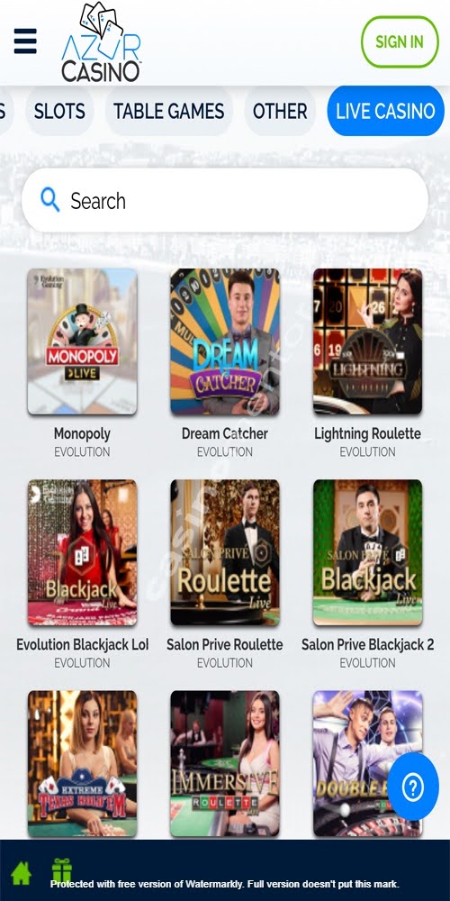 Live Casino Mobile