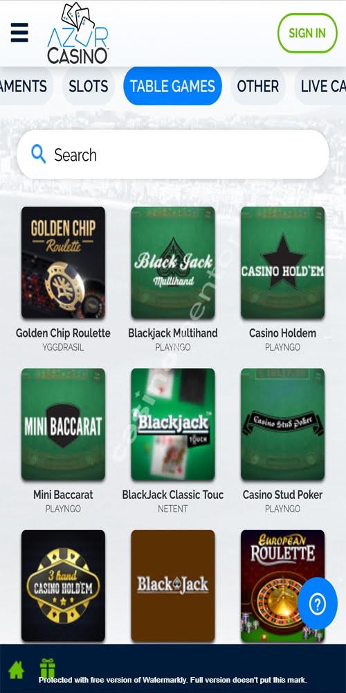 Table Games Mobile