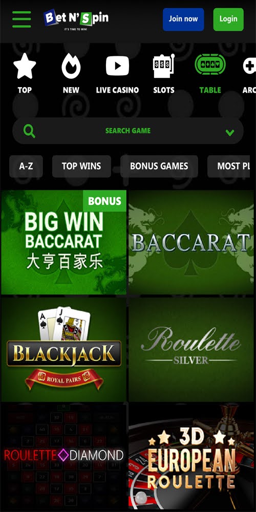 Table Games Mobile