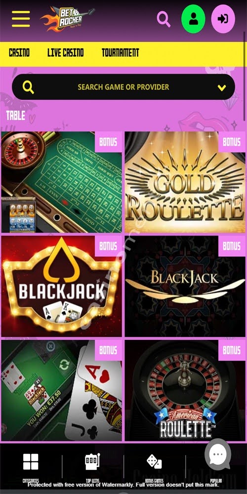 Table Games Mobile