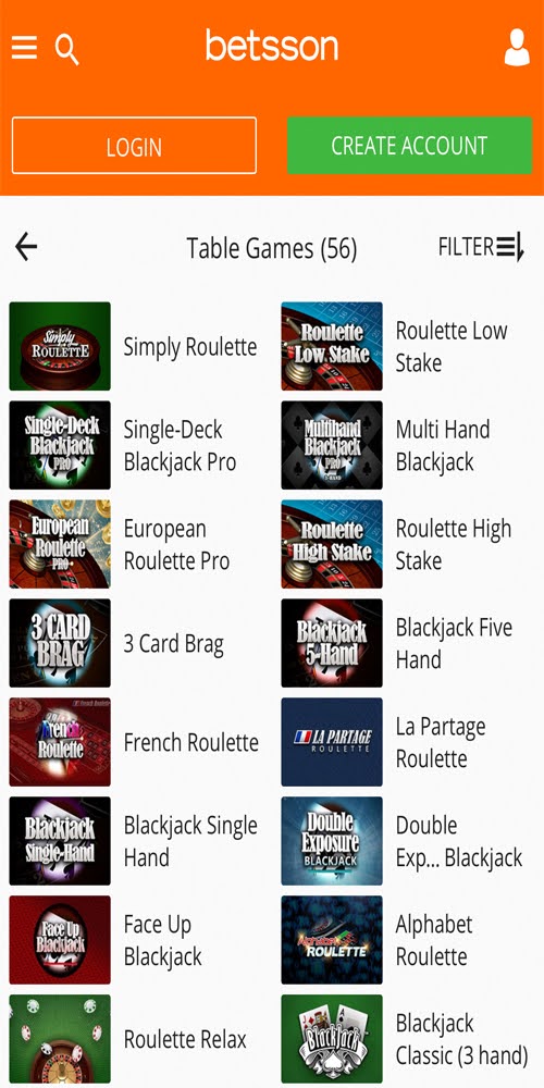 Table Games Mobile