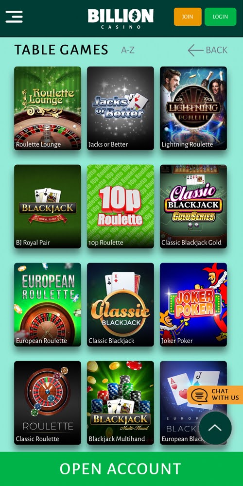 Table Games Mobile