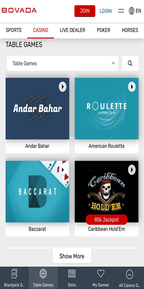 Table Games Mobile