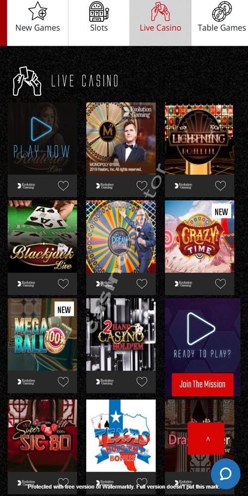 Live Casino Mobile