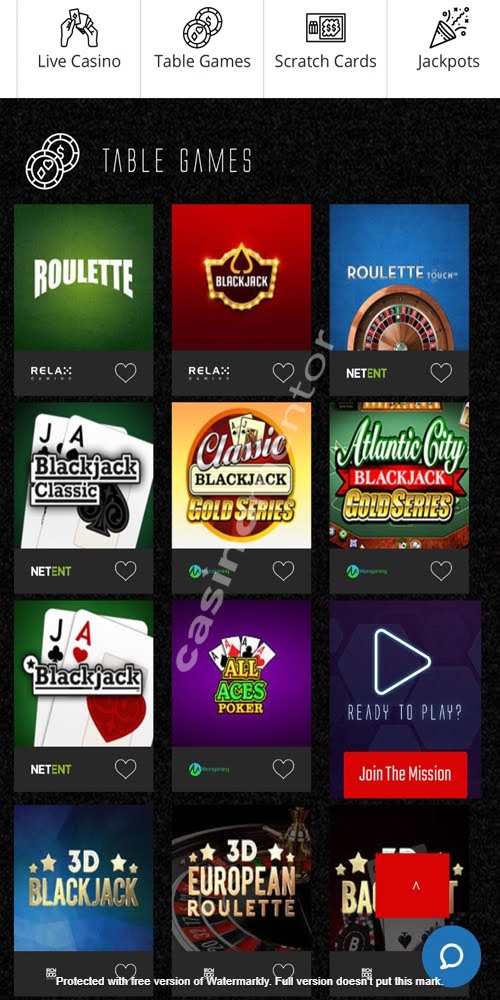 Table Games Mobile