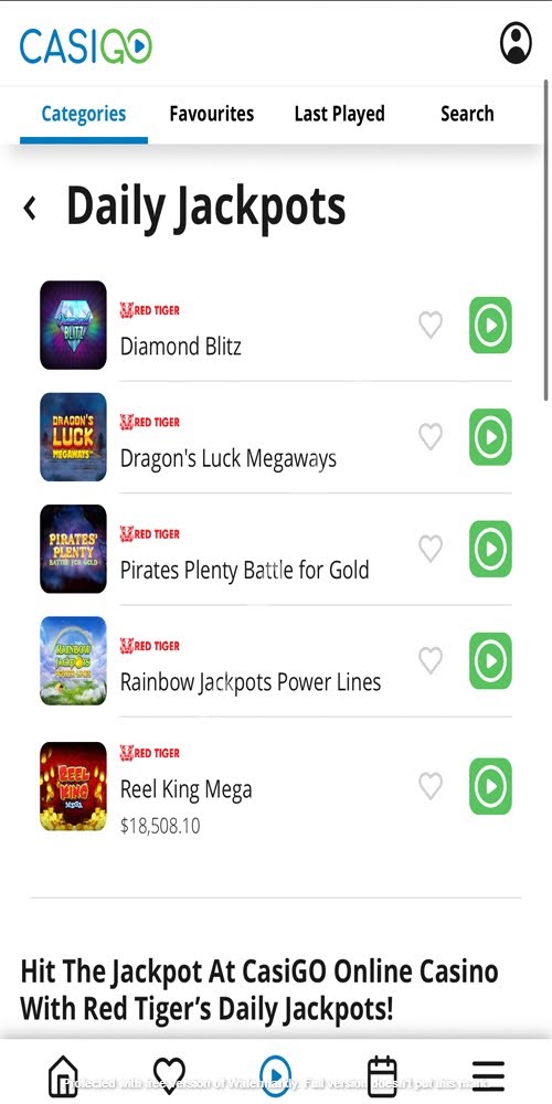 Daily Jackpots Mobile