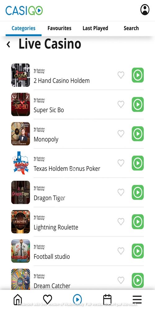 Live Casino Mobile