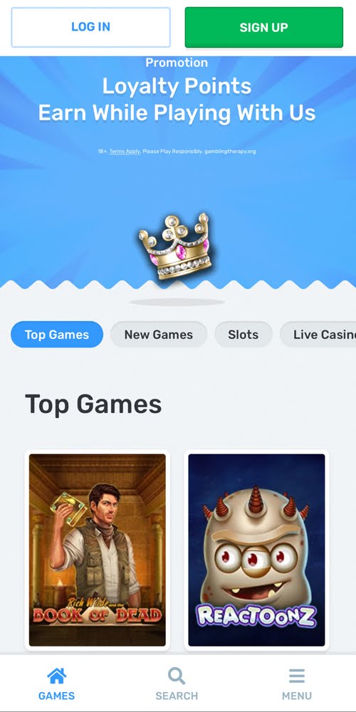 Homepage Mobile