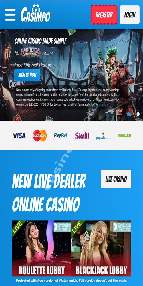 Homepage Mobile