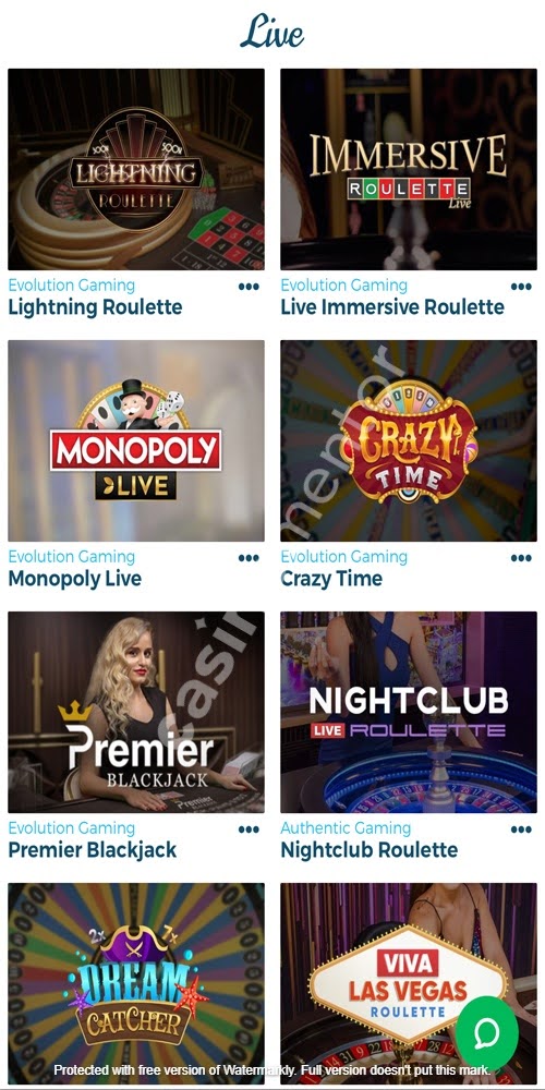 Live Casino Mobile