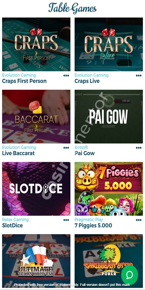 Table Games Mobile