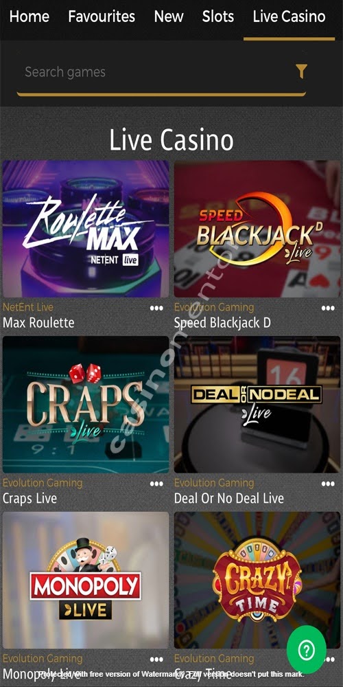 Live Casino Mobile