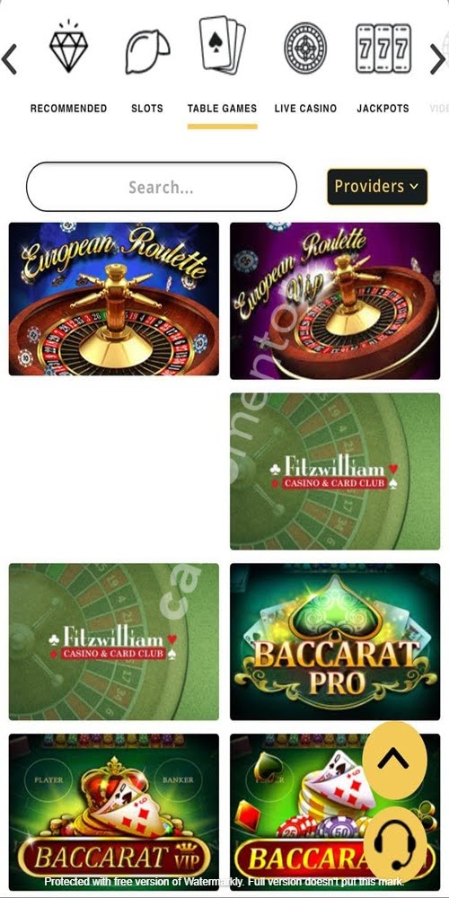 Table Games Mobile