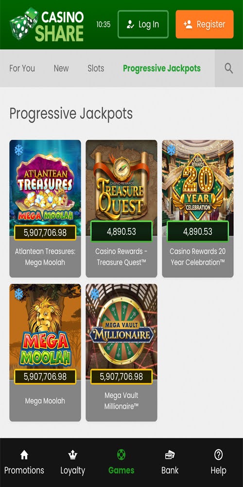 Progressive Jackpots Mobile