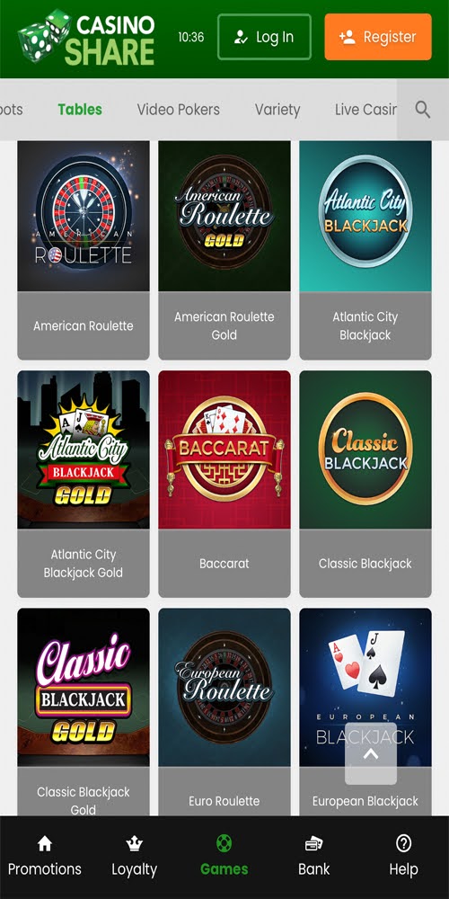 Table Games Mobile