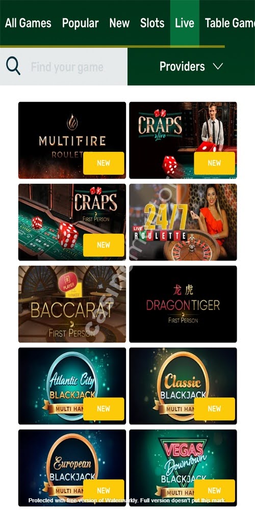 Live Casino Mobile