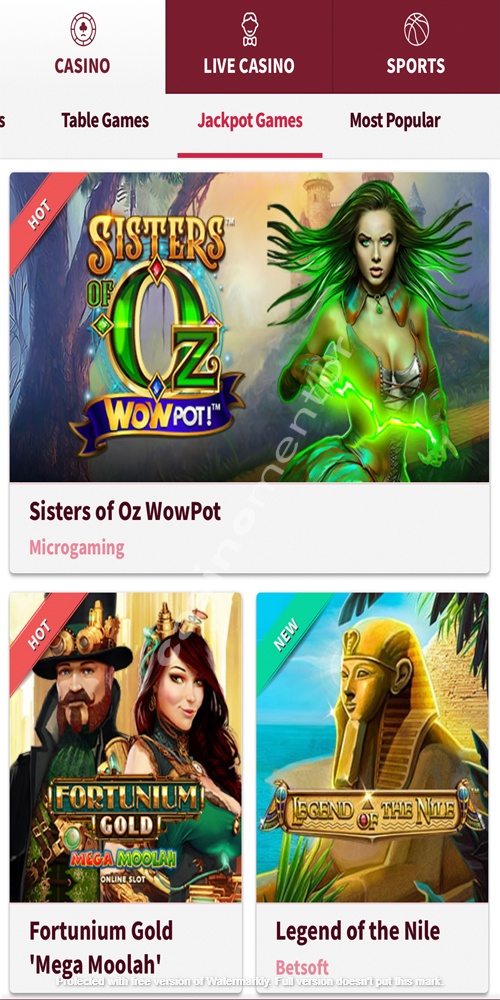 Jackpot Games Mobile