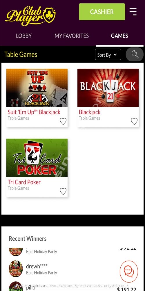 Table Games Mobile