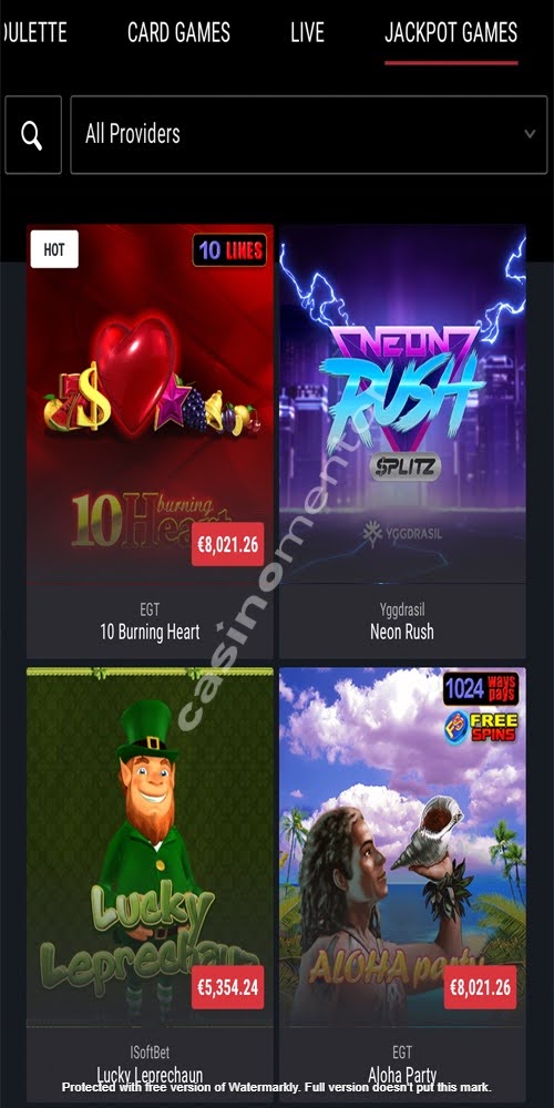Jackpot Games Mobile
