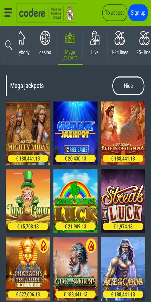 Mega Jackpots Mobile