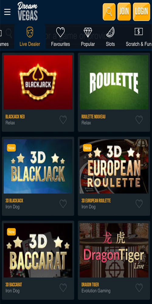 Live Dealer Mobile