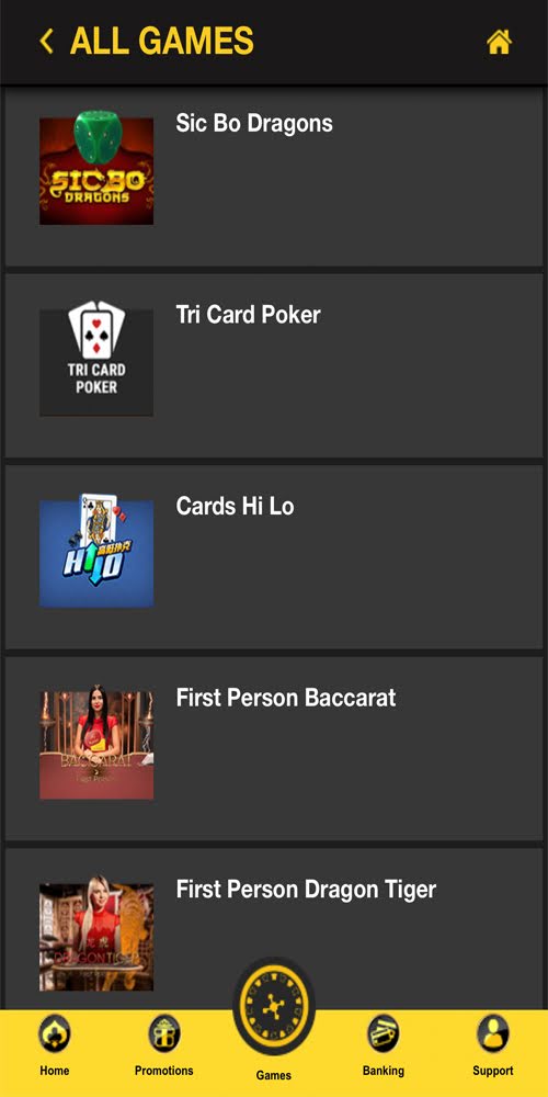 Table Games Mobile
