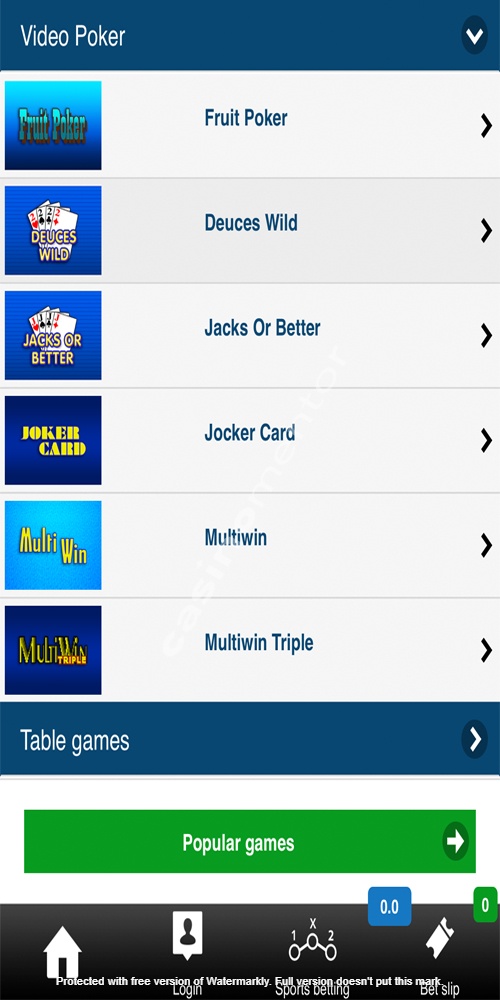 Video Poker Mobile