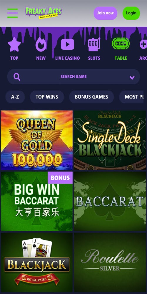 Table Games Mobile