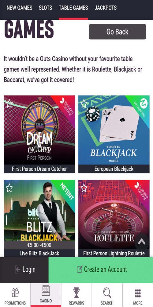 Table Games Mobile