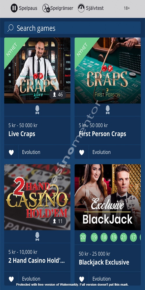 Live Casino Mobile
