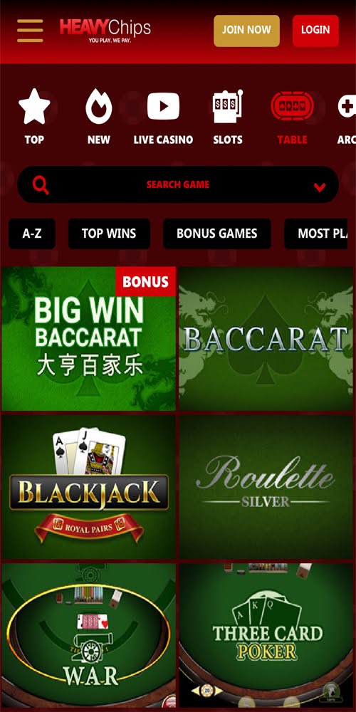 Table Games Mobile