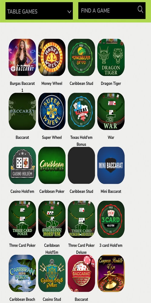 Table Games Mobile