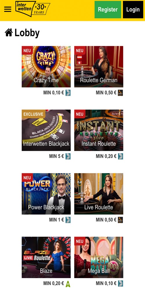 Live Casino Mobile