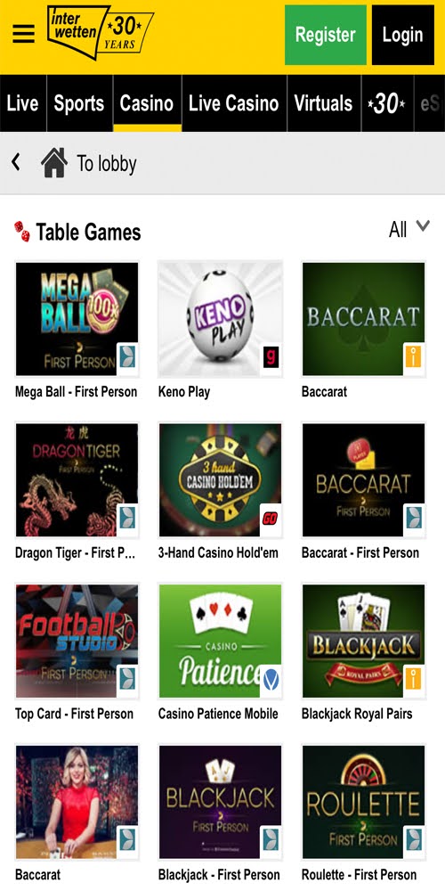 Table Games Mobile