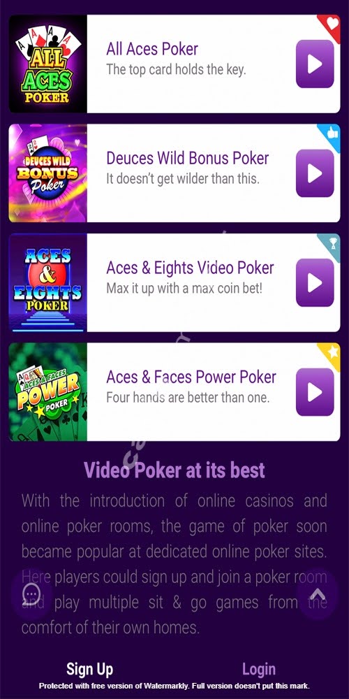 Video Poker Mobile