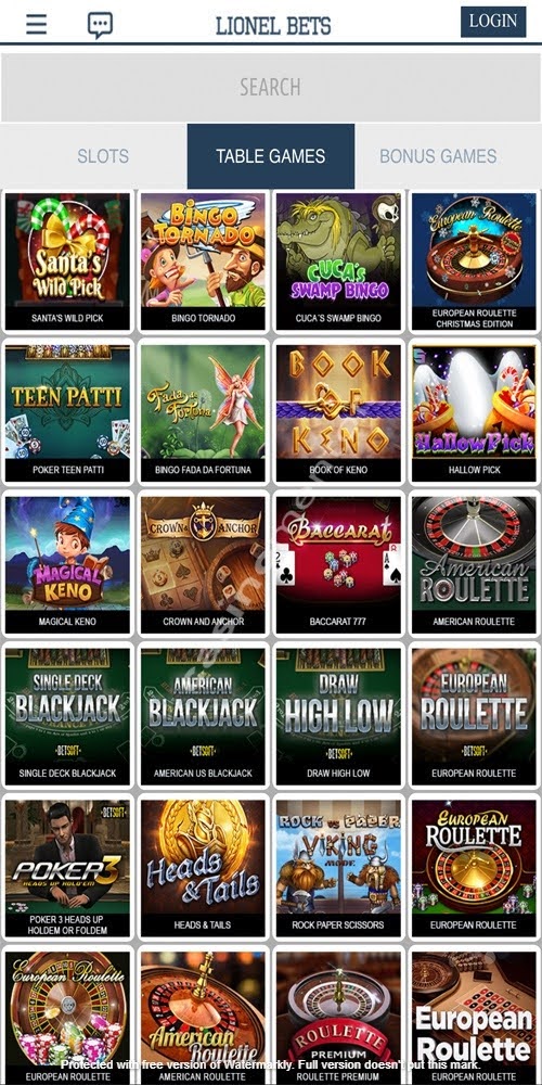 Table Games Mobile