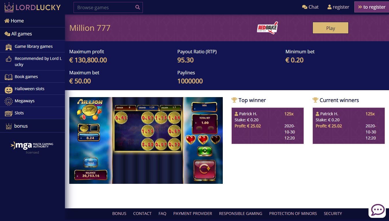 Million777 Info