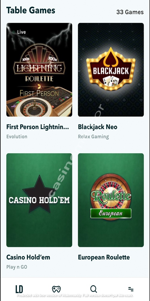 Table Games Mobile