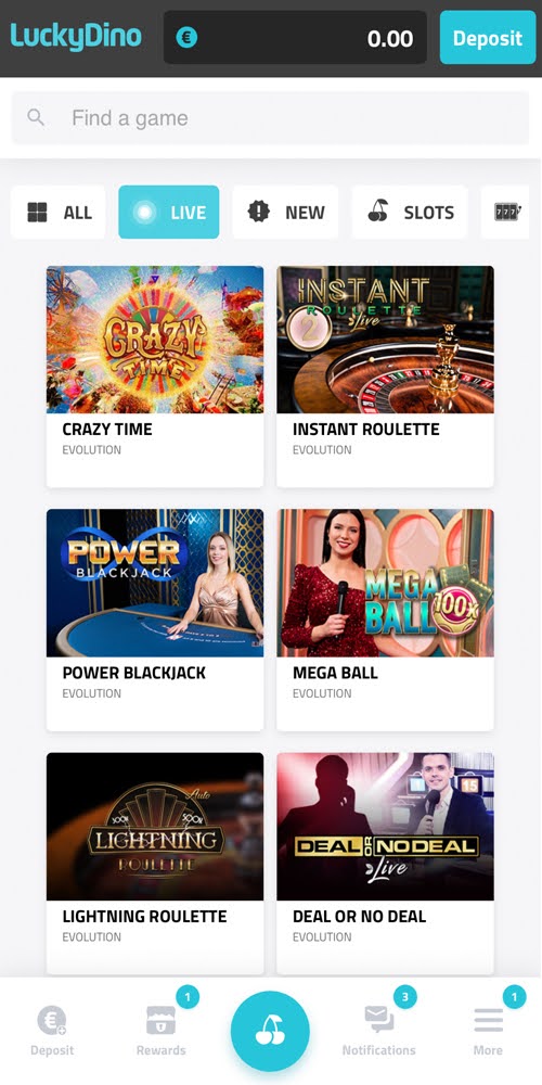 Live Casino Mobile