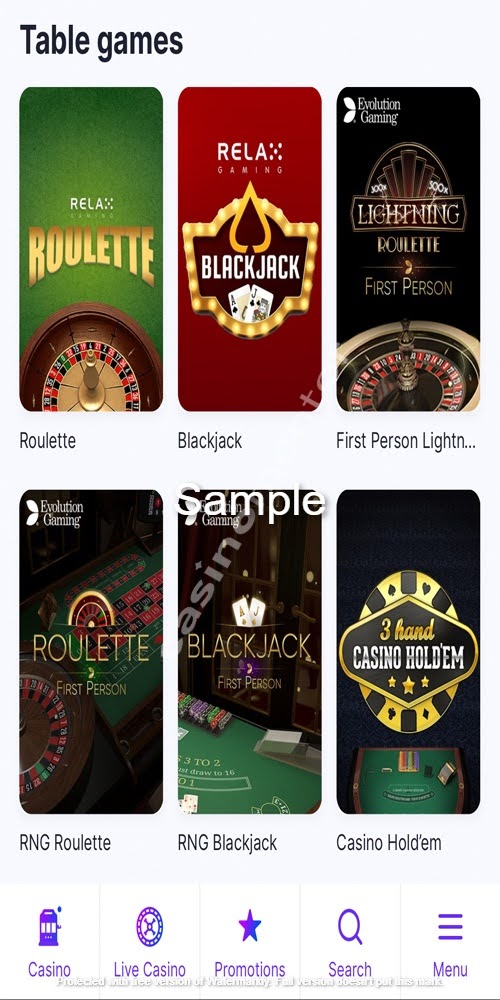 Table Games Mobile