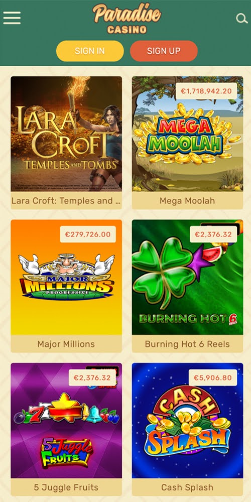 Jackpot Games Mobile