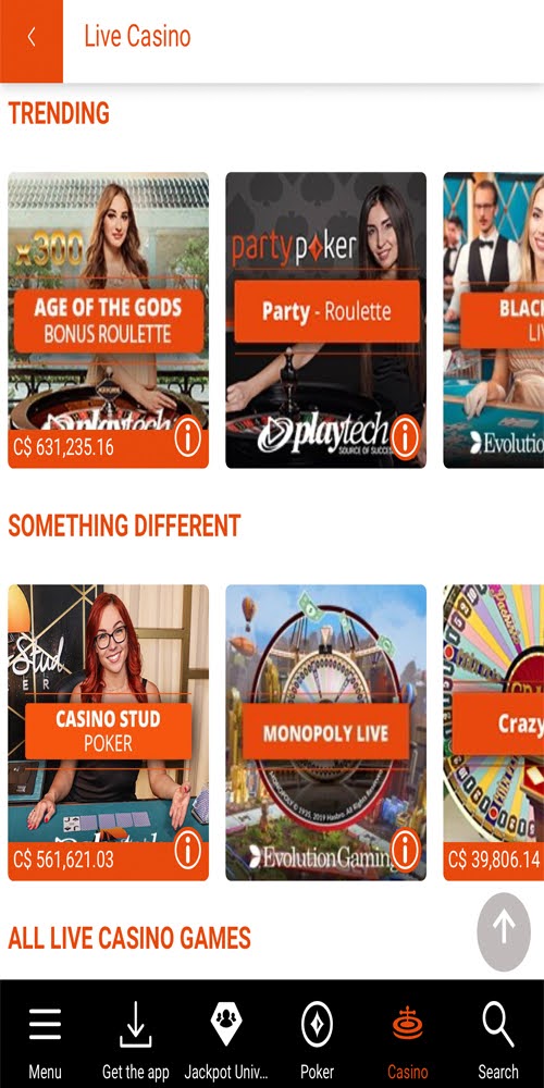 Live Casino Mobile