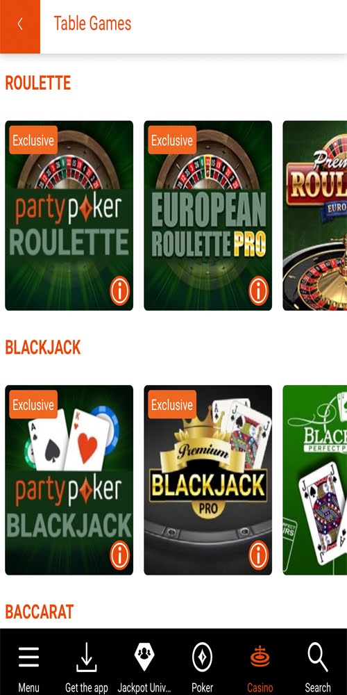 Table Games Mobile