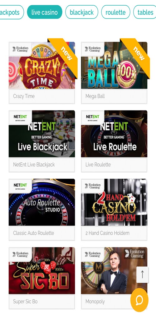 Live Casino Mobile