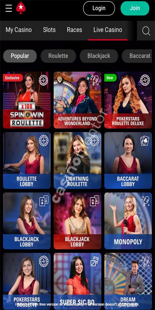 Live Casino Mobile