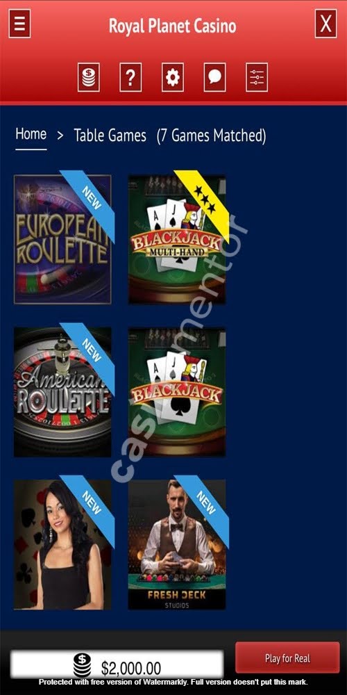 Table Games Mobile
