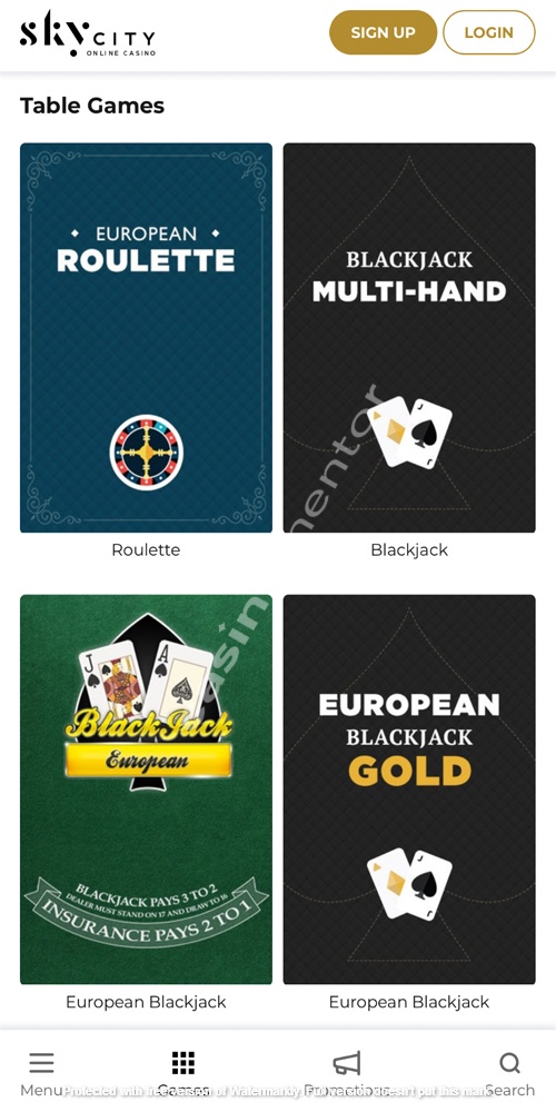 Table Games Mobile